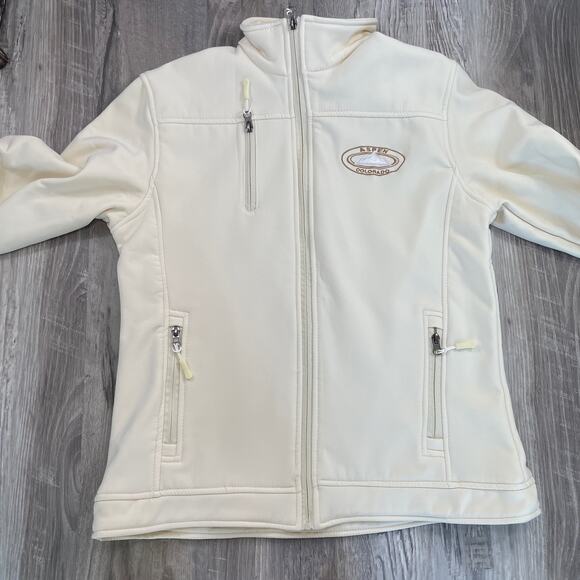Aspen Fleece Zip Up Jacket Beige Softshell Ivory Beige Womens Large - Picture 6 of 14